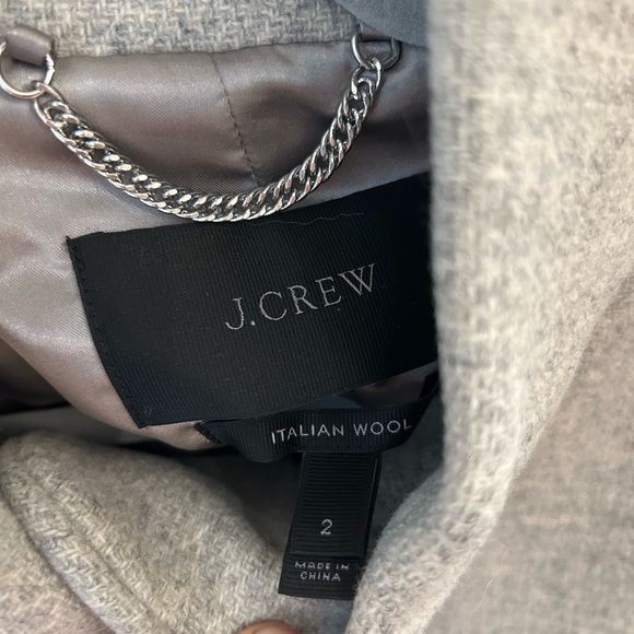 Women's NWOT Jcrew heather gray Italian stadium cloth wool coat, size 2, lined - Picture 5 of 6